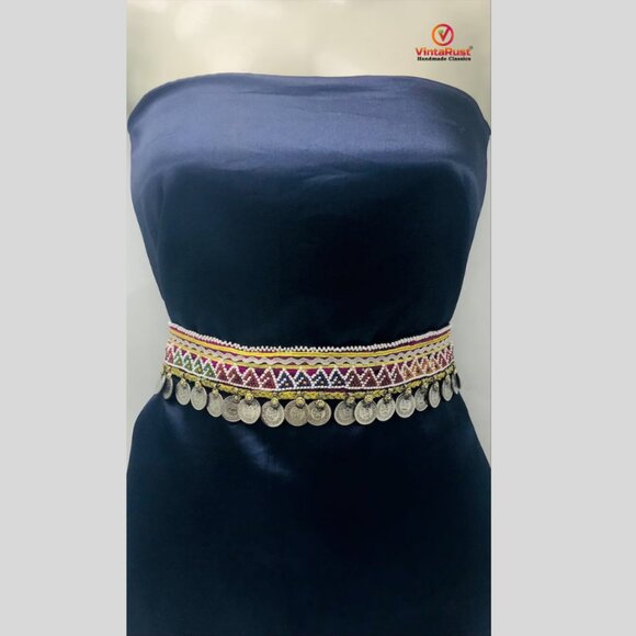 Handmade Tribal Coin Belt: Vintage Boho Belly Dance Belt main image 4